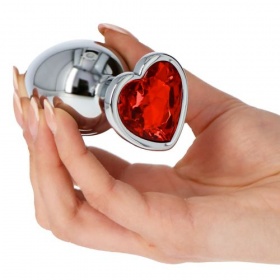 Plug anale heart jewel plug (large) red