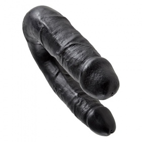 FALLO DOPPIO REALISTICO KING COCK U-SHAPED MEDIUM DOUBLE TROUBLE BLACK