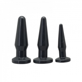 Kit di 3 anal plug black