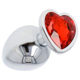Plug anale heart jewel plug (large) red