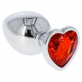 Plug anale heart jewel plug (large) red