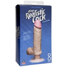 VIBRATORE ULTRAREALISTICO REALISTIC COCK VIBRATING 8'' WHITE