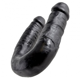 FALLO DOPPIO REALISTICO KING COCK U-SHAPED MEDIUM DOUBLE TROUBLE BLACK