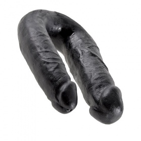 FALLO DOPPIO REALISTICO KING COCK U-SHAPED MEDIUM DOUBLE TROUBLE BLACK