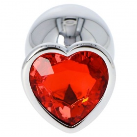 Plug anale heart jewel plug (large) red